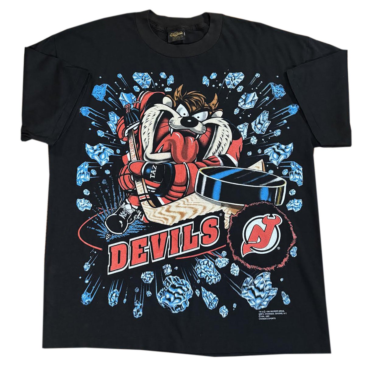 Vintage Changes New Jersey Devils Taz All Over Print T Shirt (Size